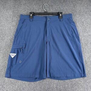 Columbia PFG Shorts Mens 36W 36 Blue Performance Fishing Gear Cargo Outdoor